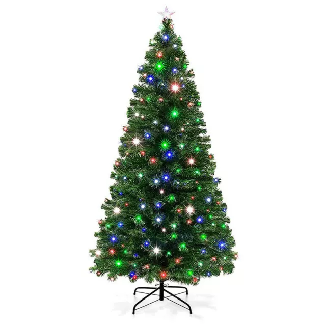 Lumières 195 LED Cape Lumineux Arbre Noël 210CM Lumière RGB Multicolore Verso