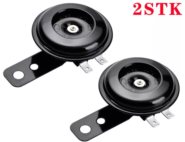 2x Hupe 65mm Ersatz 12V DC schwarz universal Roller Motorrad Quad Moped