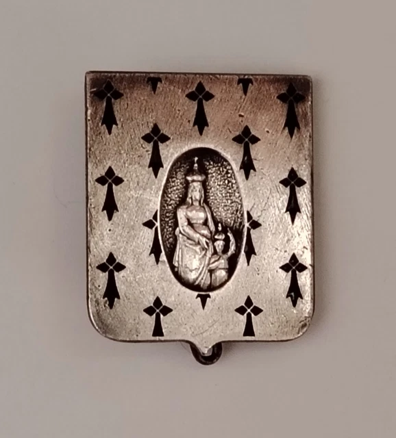 Broche Religieuse Émaillée Anno Jubilae MCMXXV 1925 - Pie XI - Laiton Et Émail Bleu - Occasion