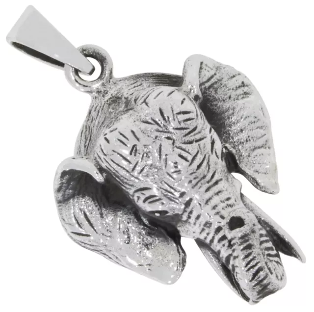 Elefantenkopf Anhänger Silber 925 Talisman Elefant Afrika Style Schmuck b731