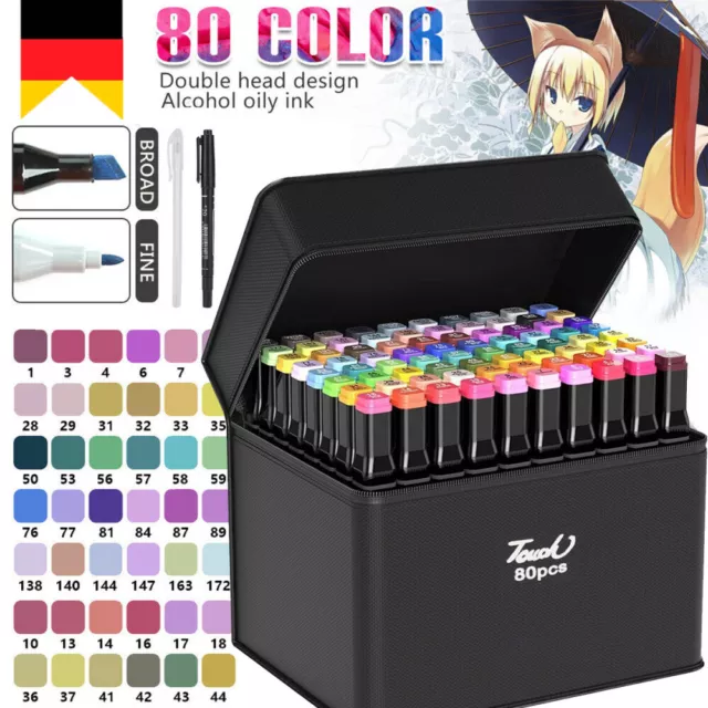80+2 Farbe Acrylstifte Marker Set Permanent Pen Für DIY Graffiti Sketch Dual Pen