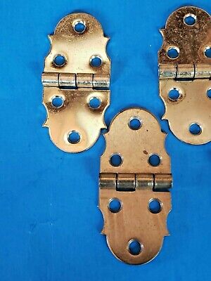 Hinges Butterfly Style Brass Plated 1 3/16" x 2 7/8" Box Cabinet Furniture 2