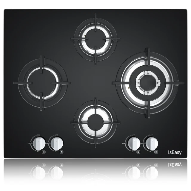 Piano Cottura Gas 4 Fuochi Inox - Fornello A Gas Naturale O Propano Con Protezione Sicurezza - Foto 4