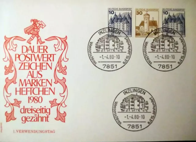 Bund 1980 Zusammendrucke Paar W 65 auf FDC ESST: Inzlingen 7851 - 01.04.1980