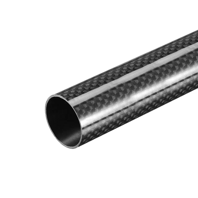 Carbono Fibra Redondo Tubo 25x23x500mm 3K Rollo Envuelto Brillante Superficie