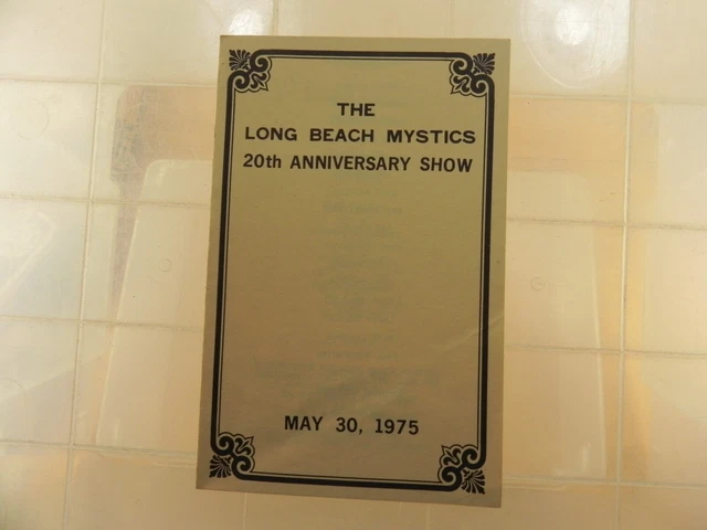 the Long Beach Mystics - May 30, 1975 - 20th Anniversary Show Program