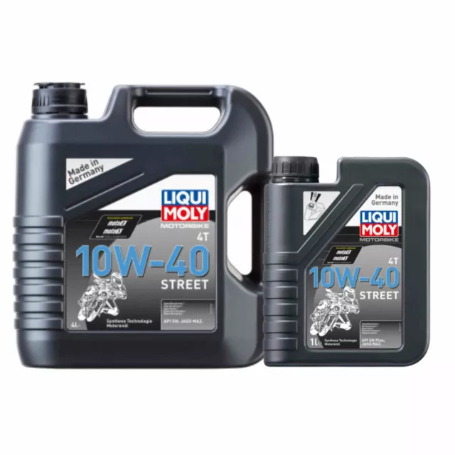 5 L Liqui Moly huile moteur Moto 4T 10W-40 Street Huile de Moto Api Sn Plus