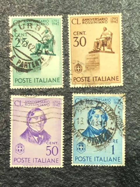 ITALY ITALIA 25c.-1l. Sassone 466-469  (1942) Used XF - CV 5 Euros