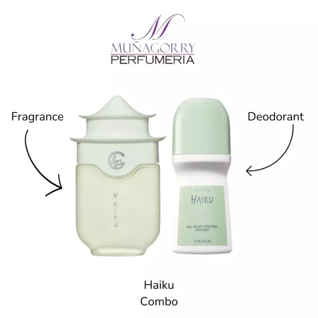 Avon Haiku Eau De Perfume Spray 1.7 Fl. Oz WITH Deod 2.6 oz Free Fast Shipping.