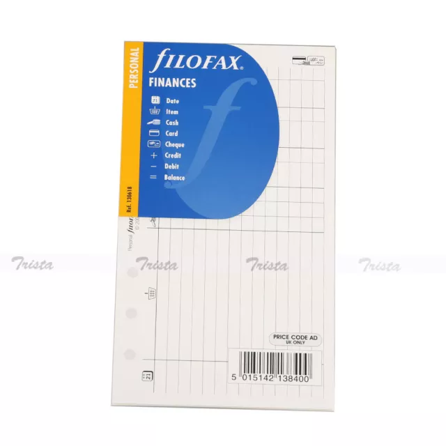 Filofax A6 Size Finances Diary Note paper Refill Insert Planner Organiser-130618