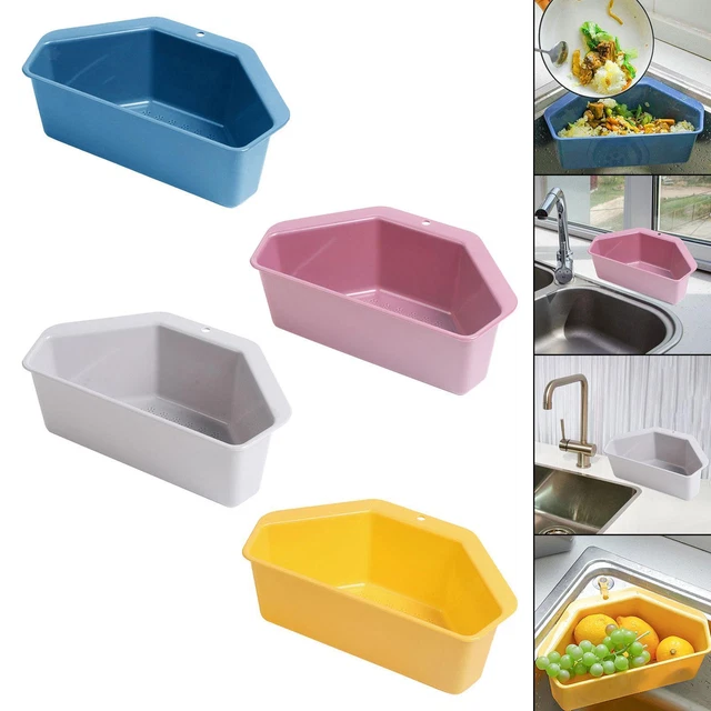 Crépine Filtre évier Cuisine Triangulaire Pliante - 1 Support + 50 Sacs Filtrants - Empêche Les Bouchons, Facile à Installer