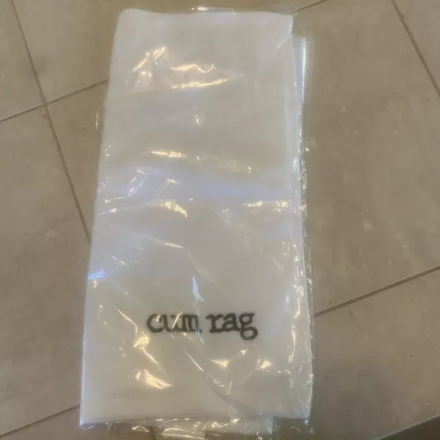 CUM RAG Embroidered Face Cloth or Set - Novelty Gift Black White or one of  each