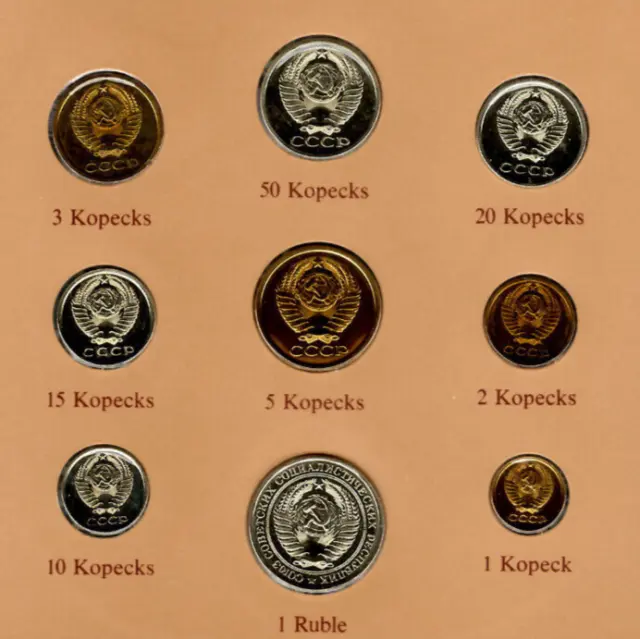 Coin Sets of All Nations USSR Russia UNC All 1978 but 1 Ruble & 5,1 Kopeck 1979 3