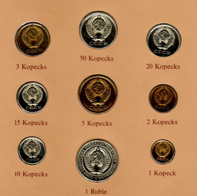 Coin Sets of All Nations USSR Russia UNC All 1978 but 1 Ruble & 5,1 Kopeck 1979 3