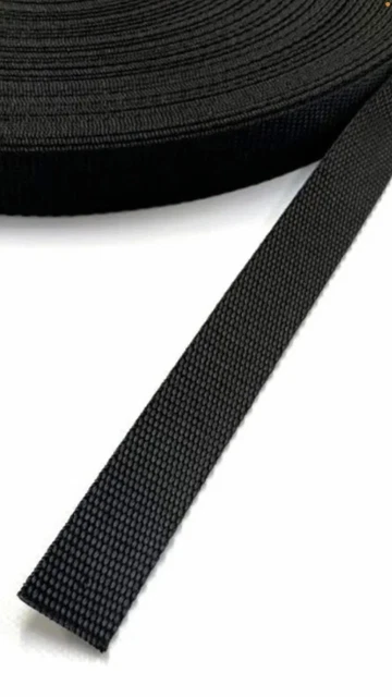 Collares de 25 mm 1"" con rollos de tela de polipropileno 10 m correas ataduras negros para perros plomo