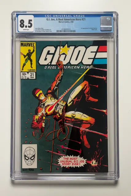 G.I. Joe, A Real American Hero #21 CGC 8.5 ❄️White Pages❄️ 1st Storm Shadow