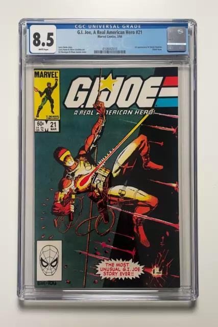 G.I. Joe, A Real American Hero #21 CGC 8.5 ❄️White Pages❄️ 1st Storm Shadow