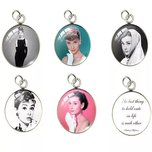 NEW Audrey Hepburn Breakfast At Tiffany's Silver Necklace Pendant DIY Jewelry