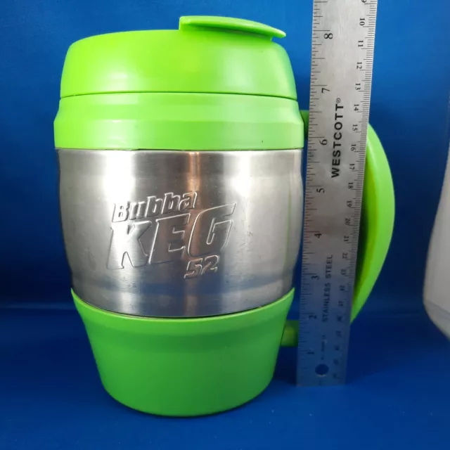 Bubba Keg 52 Ounce Insulated Green & Chrome Travel Mug Handle Hot or Cold Used