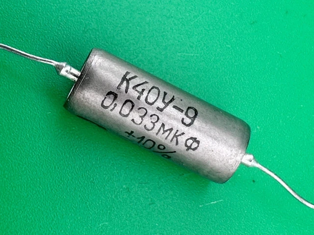 thumbnail image 2 of Matched Pair Of 0.033uF 33nF 400V PIO Capacitors - USSR NOS K40-Y9 / K40-U9 For Vintage Audio & Tube Amps | Crystal Sound Quality 2 of 13