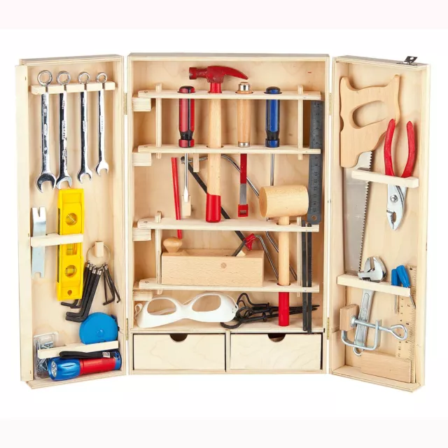 Bois Outil Kit Set 50 Pièces Enfants Garçons Constructeurs Jouet Par Leomark