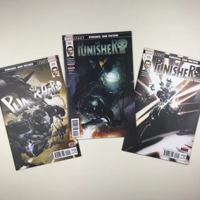 Punisher #221, 222, 223 (2018) Clayton Crain, War Machine Armour, Marvel Legacy