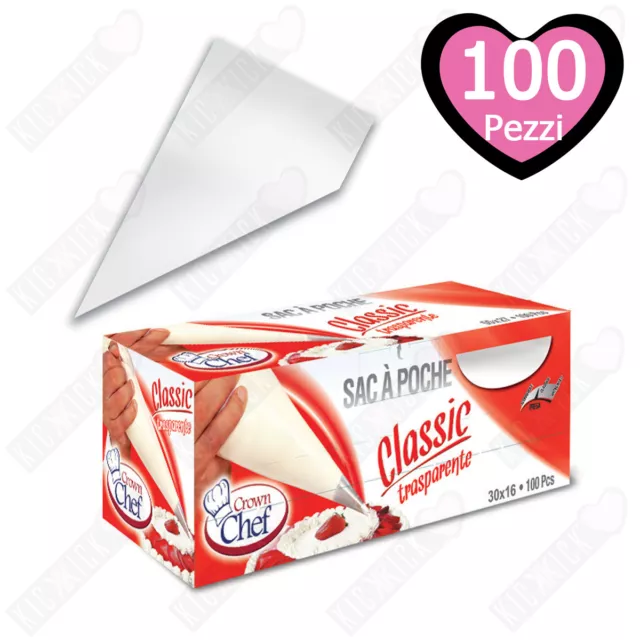 100 Sac A Poche Plastica MONOUSO Pasticceria Usa E Getta Torte Decorazione