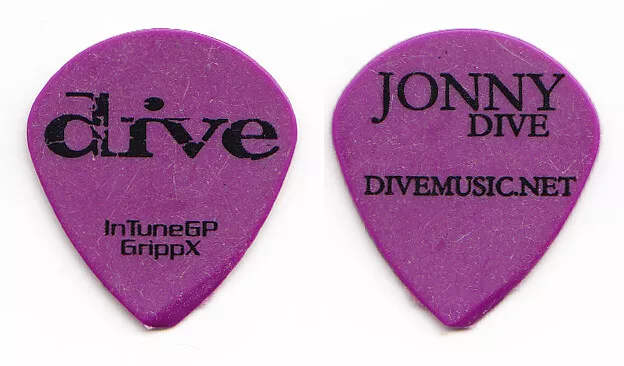 Dive Jonny Dive Concert-Used Teardrop Purple Guitar Pick - 2012 Tour