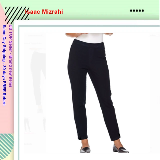 Isaac Mizrahi Petite 24/7 Denim Stretch Crop Jeans, Dark Indigo, Size 6