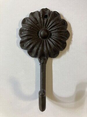 Set of (4) Brainerd Floral Style Cast Iron Wall Hooks New