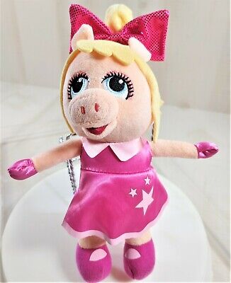Disney Muppets Ms. Piggy Pink Star Dress Plush Doll Toy Size 9 inches 