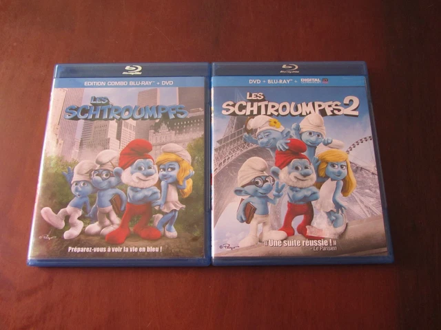 LES SCHTROUMPFS + LES SCHTROUMPFS 2- Lot de 2 coffrets édition blu-ray + DVD