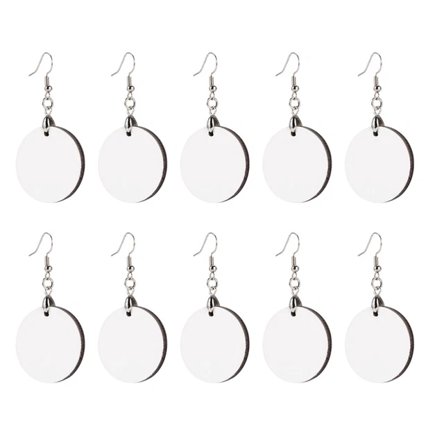 5 Pairs Earrings Materials Heat Transfer Printing Sublimation Pendant