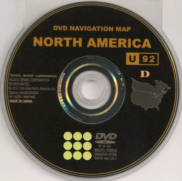 Toyota GPS Navigation DVD U.S Can Map U92 For 2009 2010 2011 2012 Toyota Venza