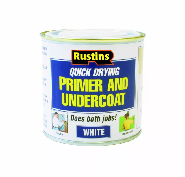 Rustins Quick Dry Primer + Undercoat(Does both jobs!) White or Grey 250/500ml/1L