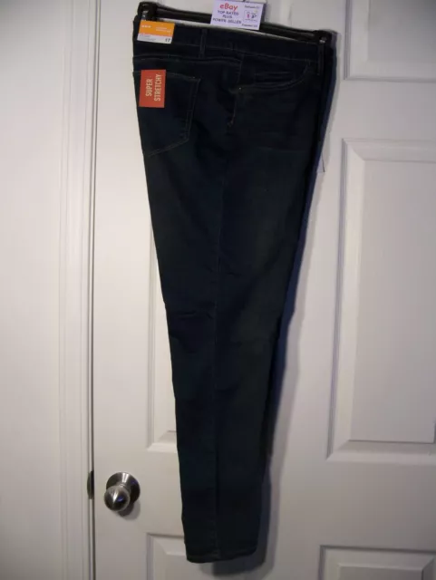 MOSSIMO Super Stretchy LEGGINGS size 17 Juniors Slim Denim Blue