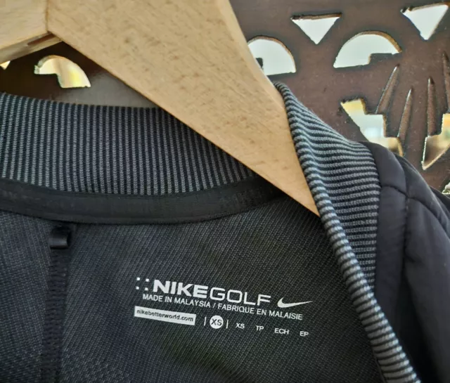 Nike Golf Womens Dri Fit Softshell Jacket Black Zip  Fitted Layer Running Sz XS