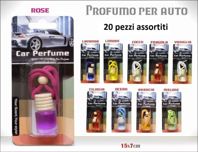 Set 20 Pezzi Boccetta Profumatore Profumo Deodorante Auto Varie Fragranze sus