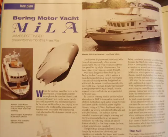 Original Model Boat Plan 2011 Mila Bering Motor Yacht