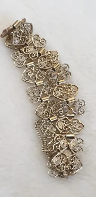 Jugendstil Filigran Armband aus 800er Silber Vergoldet Maßiv 25 gr. 20cm Lang 3