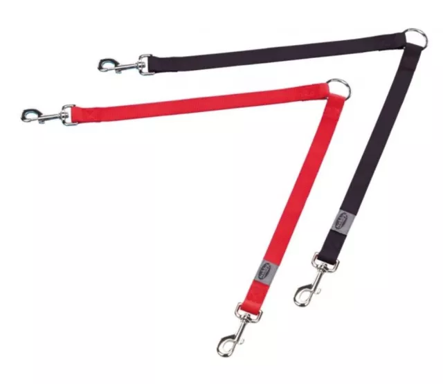 Koppel Hundekoppel Koppelleine Doppelleine CLASSIC Nylon 3 Größen und 2 Farben