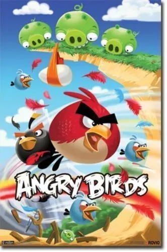 2011 ROVIO ANGRY BIRDS ATTACK POSTER 22x34 FREE SHIPPING TRENDS #1459