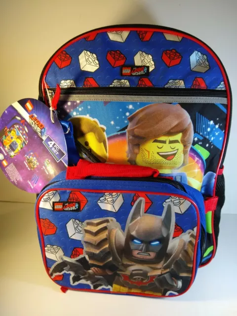 Lego Movie 2 Batman Backpack Set 4 Piece Blue Reflective Lunch Bag Lanyard Case Lego Movie 2 Batman Backpack Set 4 Piece Blue Reflective Lunch Bag Lanyard Case