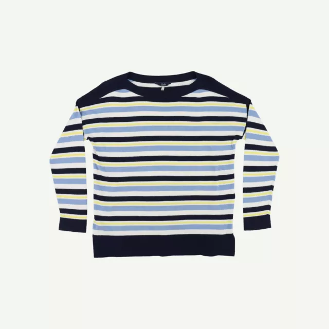 Joules Womens Navy Cotton blend Boat neck Striped Long sleeved Jumper Size 14