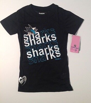 San Jose Sharks NHL ufficiale della gioventù/Ragazze Sheer T-shirt Nuovo con etichette