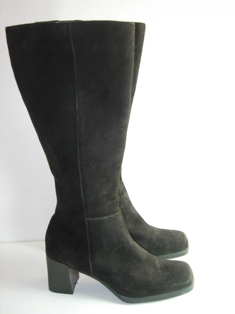 Womens Black Suede Amanda Smith Career Knee High Boots Heels Shoes Size 8.5 M Womens Black Suede Amanda Smith Career Knee High Boots Heels Shoes Size 8.5 M