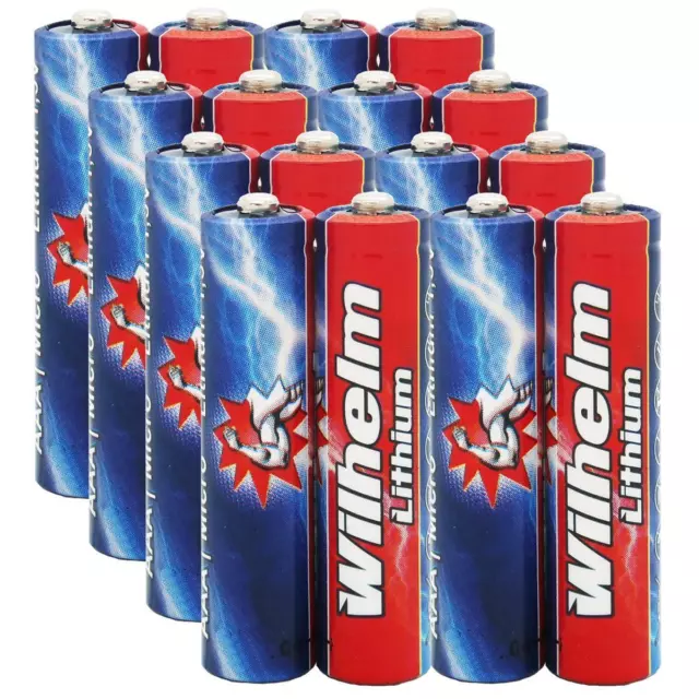 16 x Lithium Batterie AAA Micro Wilhelm MN2400 LR03 AM4