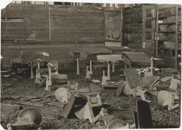1928 High School Classroom Fire Damage -2 Originbal Disaster Photos (Insurance?)