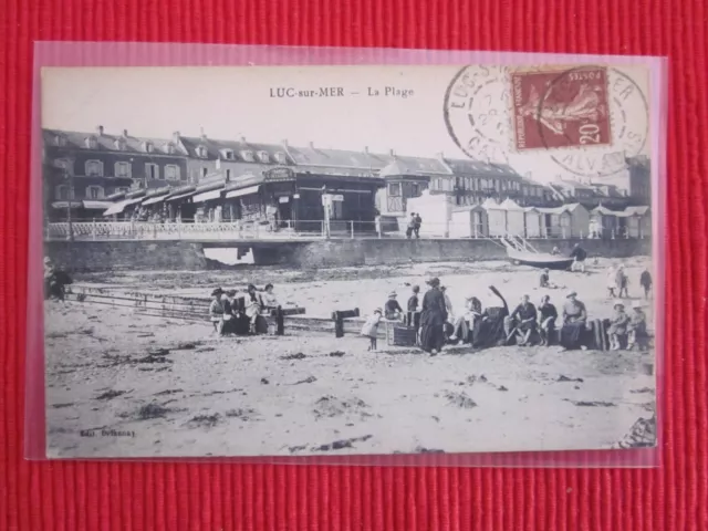 Cpa Written Stamp Luc Sur Mer La Plage Calvados 14