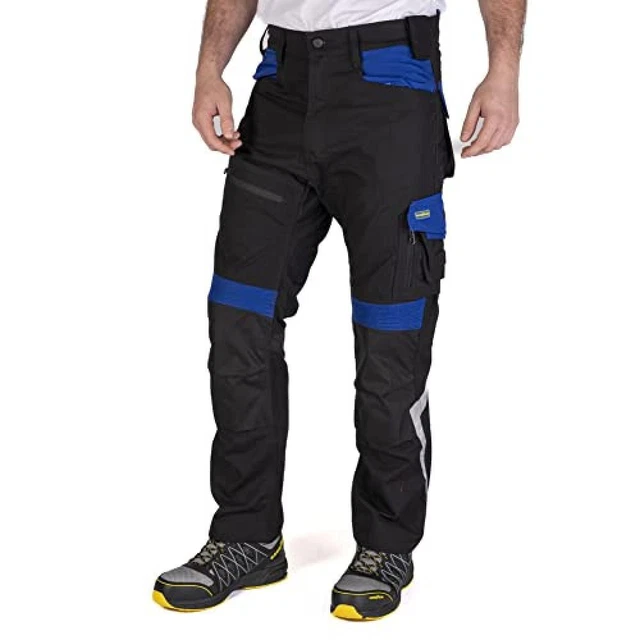 (TG. 34) Goodyear Workwear GYPNT010 - Pantaloni da lavoro con tasche nero/blu ro